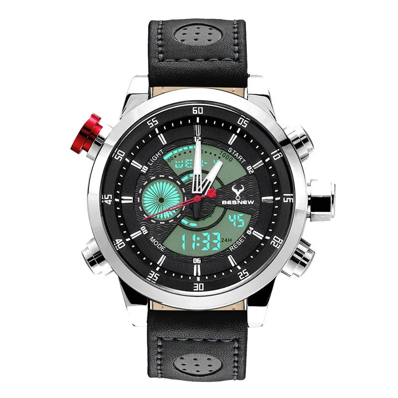 New Luxury Stylish men military sports dual display digital watches Luminous quartz watch waterproof 30M relogio masculino