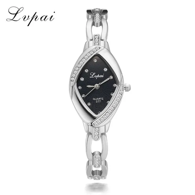 New Lvpai Fashion 2017 Luxury Rhinestone Watches Women Stainless Steel Quartz Watch For Ladies Dress Watch Gold Bracelet Clock