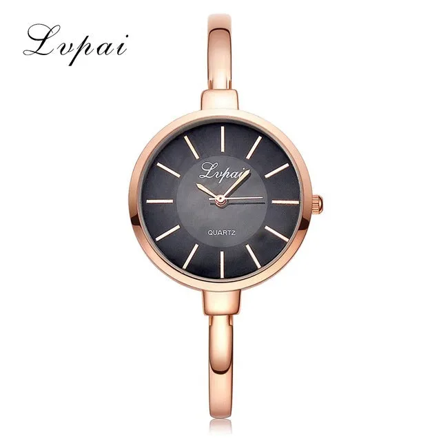 New Lvpai Fashion 2017 Luxury Rhinestone Watches Women Stainless Steel Quartz Watch For Ladies Dress Watch Gold Bracelet Clock