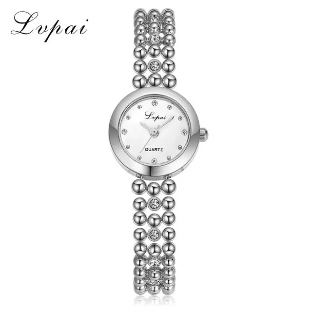 New Lvpai Fashion 2017 Luxury Rhinestone Watches Women Stainless Steel Quartz Watch For Ladies Dress Watch Gold Bracelet Clock