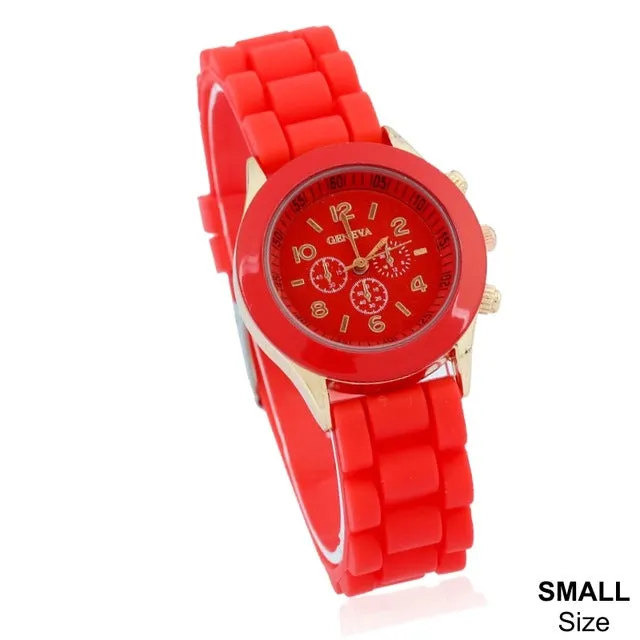 New Mini Geneva Kids Watch Girls Women Golden wristwatch Rubber gold casual dress watch Kids Fashion Children Dropshipping