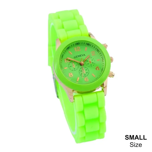 New Mini Geneva Kids Watch Girls Women Golden wristwatch Rubber gold casual dress watch Kids Fashion Children Dropshipping