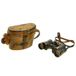 Original German WWII Afrika Korps Ernst Leitz Wetzlar 6x30 Dienstglas Binoculars with Bakelite Case