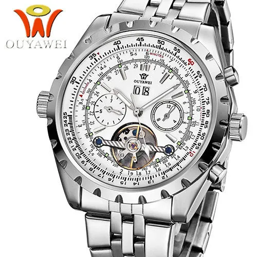 Original OUYAWEI Brand mechanical hand wind watch luxury brand FASHION for men Sport casual men Wristwatches