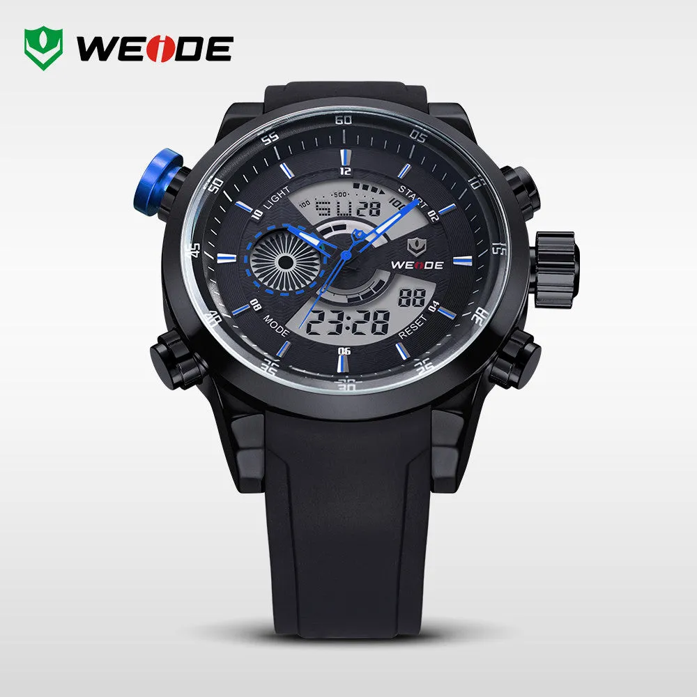 Original WEIDE Military Watches Men Sports Full Steel Quartz Watch Luxury Brand Waterproofed Diver Diving Watch