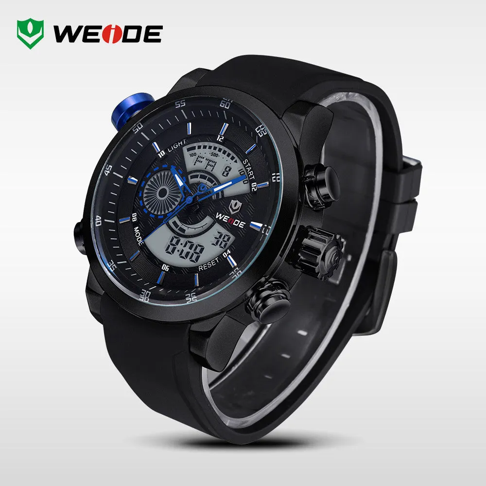 Original WEIDE Military Watches Men Sports Full Steel Quartz Watch Luxury Brand Waterproofed Diver Diving Watch