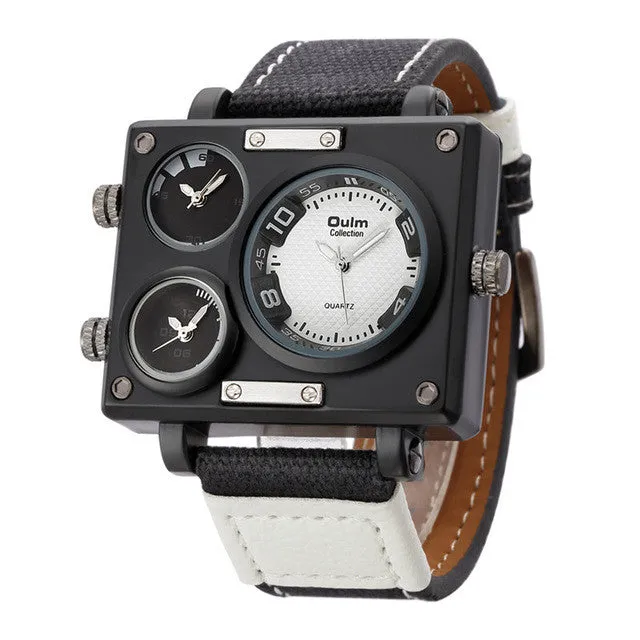 Oulm Fabric Strap Male Square Watch Mens Watches Top Brand Luxury Watches Famous Brand Designer Clock Casual Man