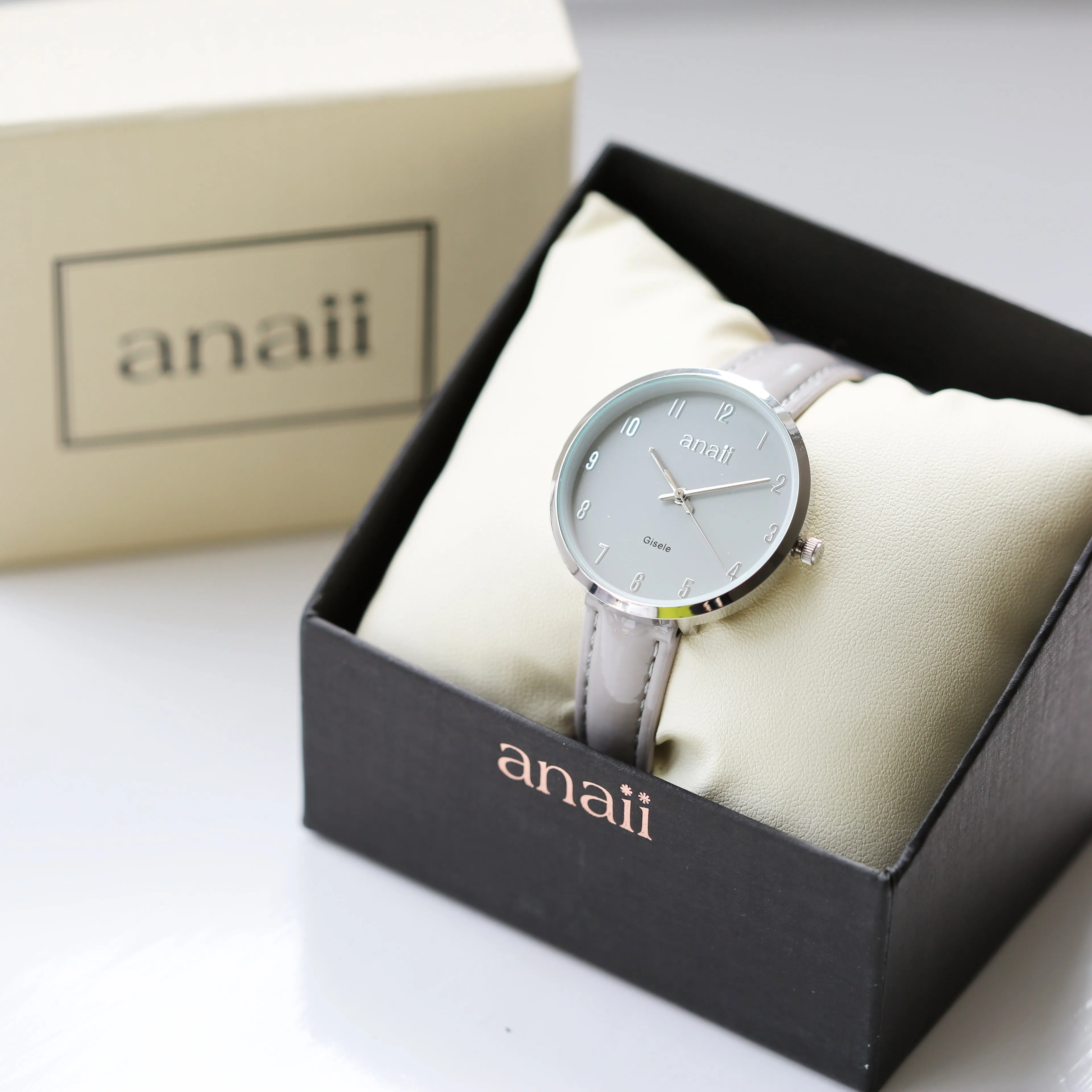 Personalised Anaii Watch In Flint Grey