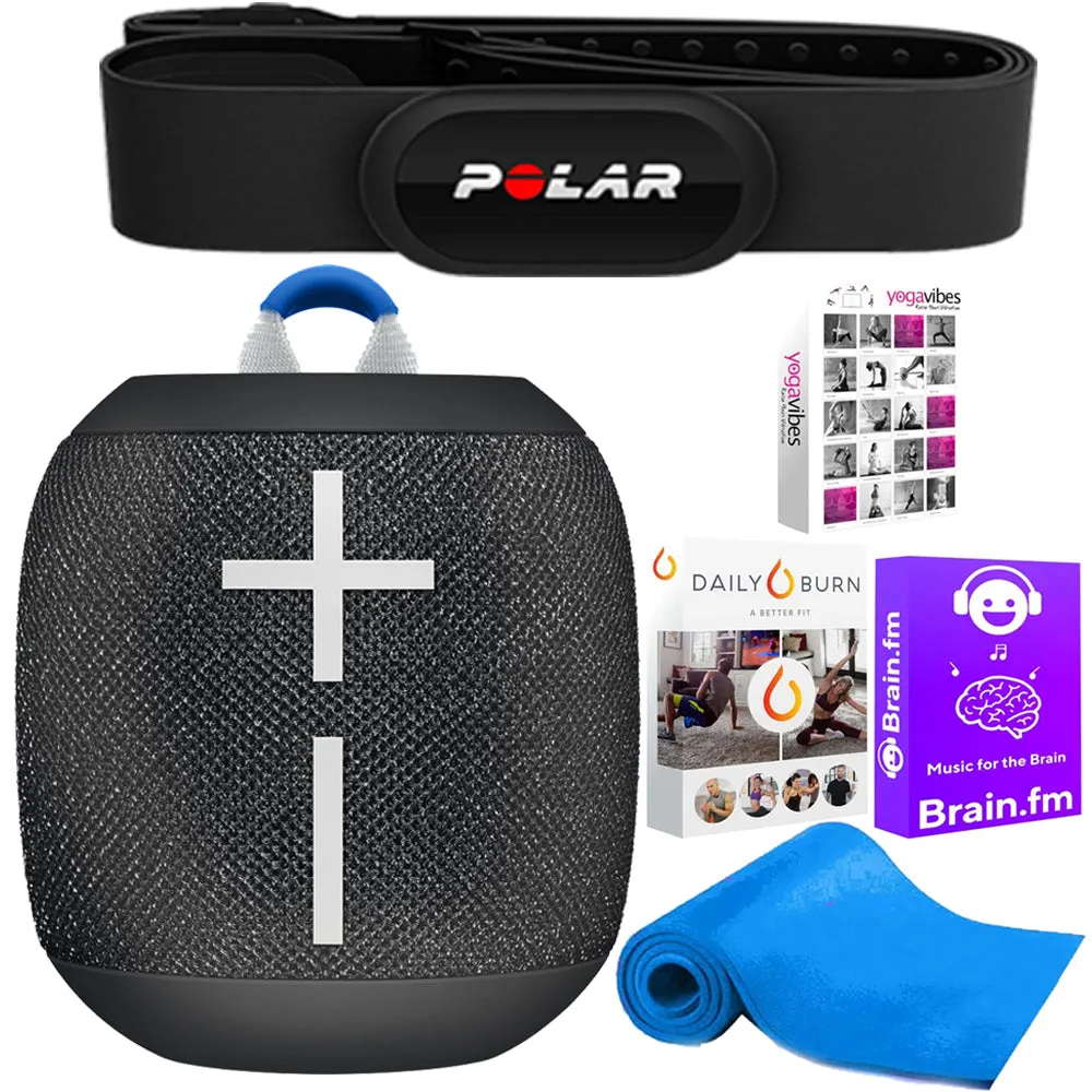 Polar Improved Connectivity H10 Heart Rate Sensor Monitor  with Ultimate Ears Wonderboom 2 Portable Bluetooth Speaker Kit