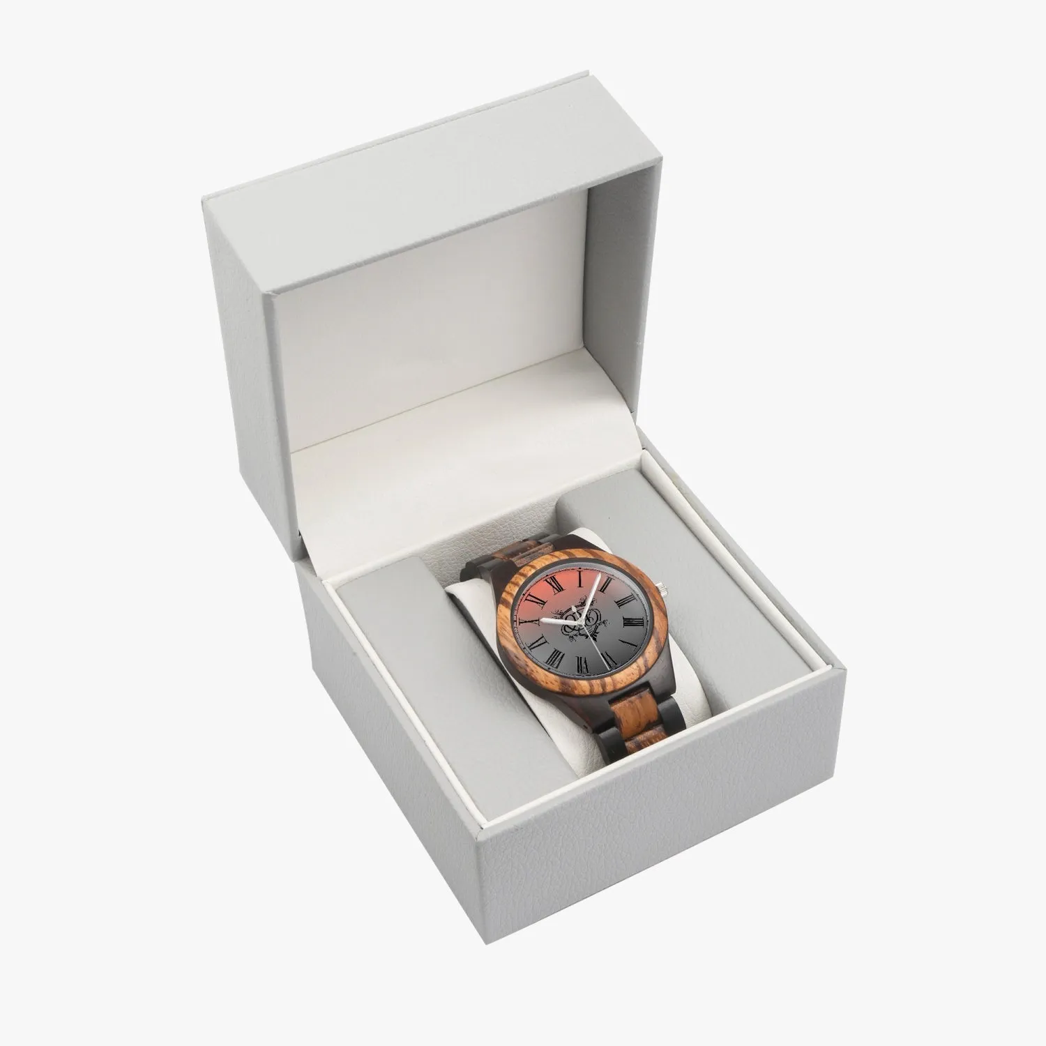 QFD Peach Blend Ebony Wooden Watch