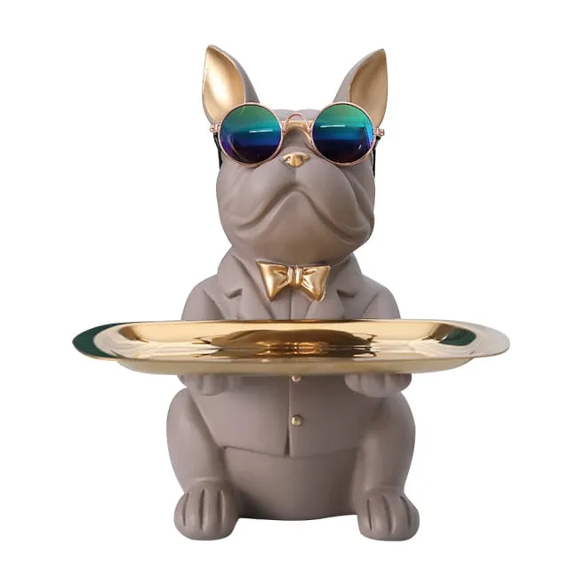 "Frenchie the waiter" Statue trays by Style's Bug