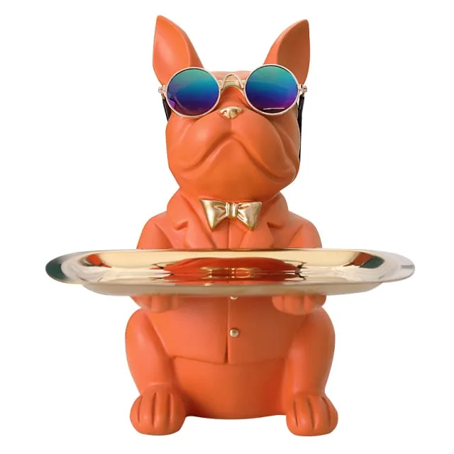 "Frenchie the waiter" Statue trays by Style's Bug