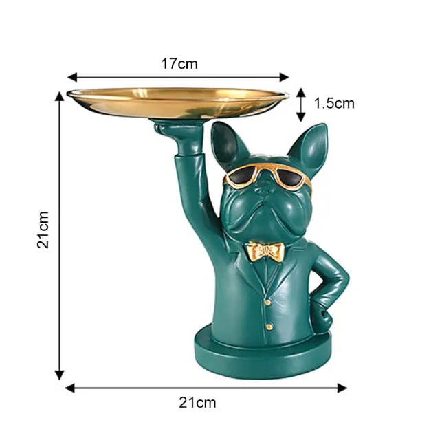 "Frenchie the waiter" Statue trays by Style's Bug