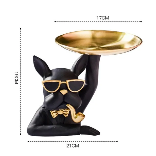 "Frenchie the waiter" Statue trays by Style's Bug