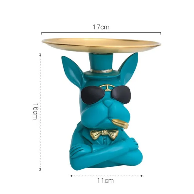 "Frenchie the waiter" Statue trays by Style's Bug