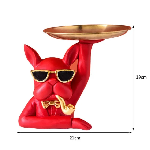 "Frenchie the waiter" Statue trays by Style's Bug