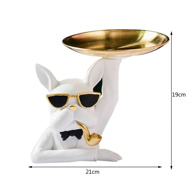 "Frenchie the waiter" Statue trays by Style's Bug