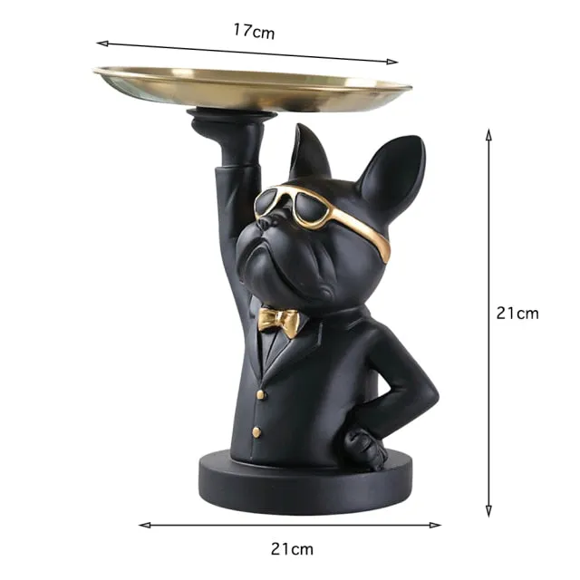 "Frenchie the waiter" Statue trays by Style's Bug