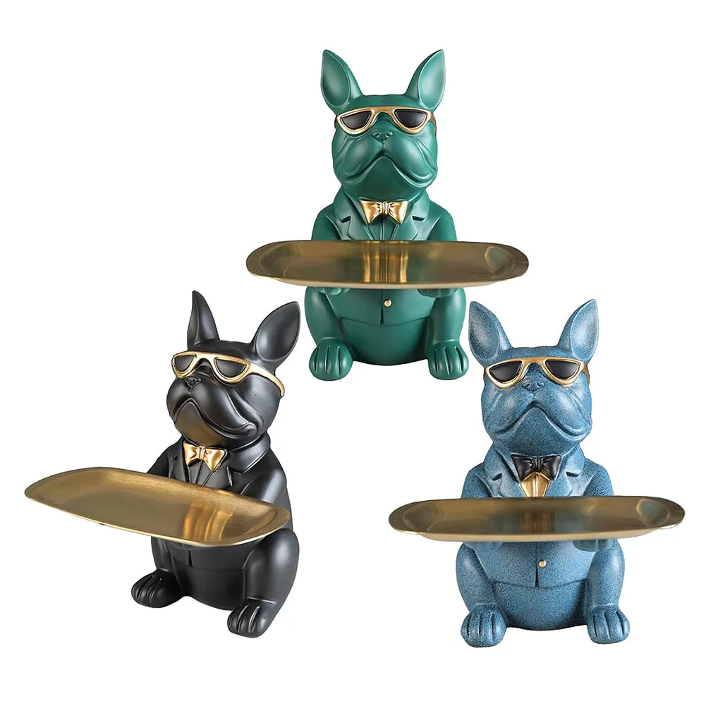 "Frenchie the waiter" Statue trays by Style's Bug