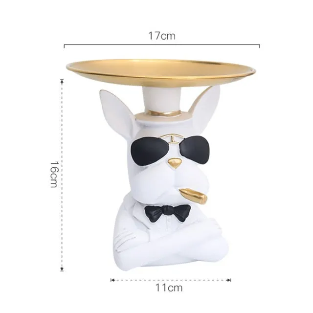 "Frenchie the waiter" Statue trays by Style's Bug