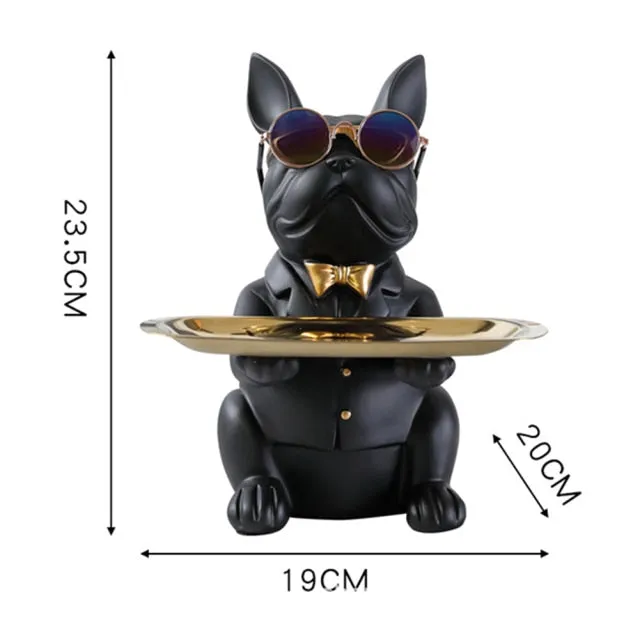 "Frenchie the waiter" Statue trays by Style's Bug