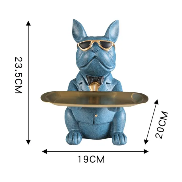 "Frenchie the waiter" Statue trays by Style's Bug