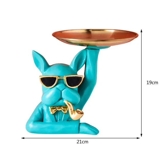 "Frenchie the waiter" Statue trays by Style's Bug