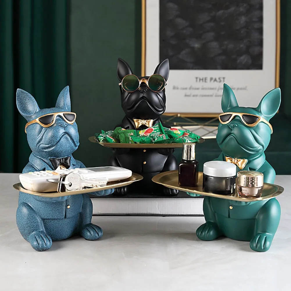 "Frenchie the waiter" Statue trays by Style's Bug