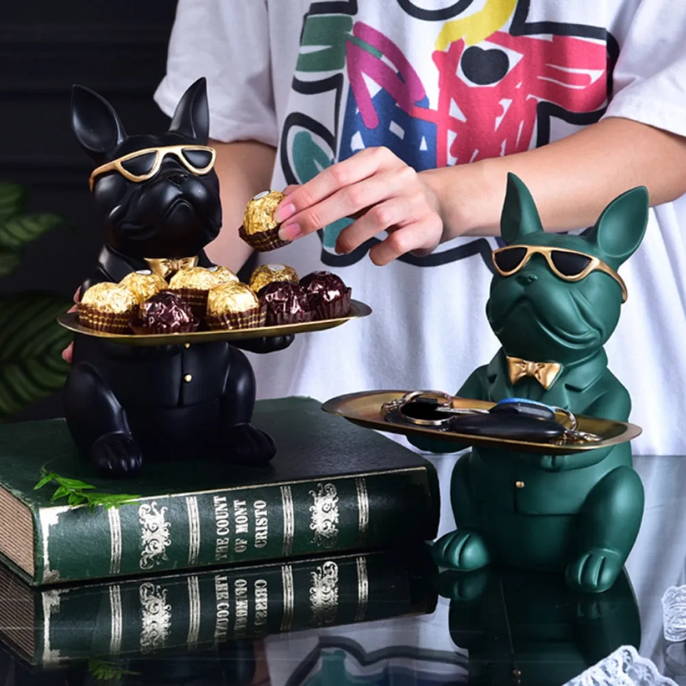 "Frenchie the waiter" Statue trays by Style's Bug