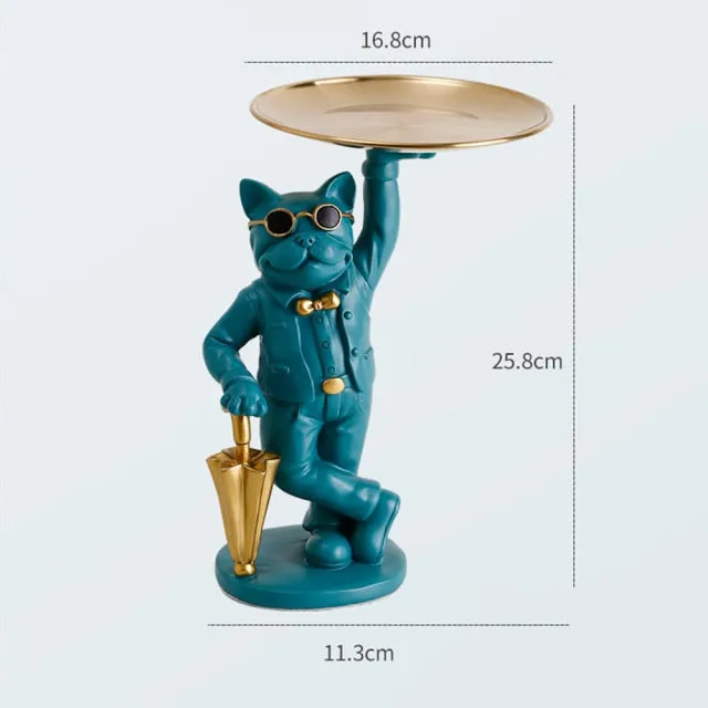 "Frenchie the waiter" Statue trays by Style's Bug