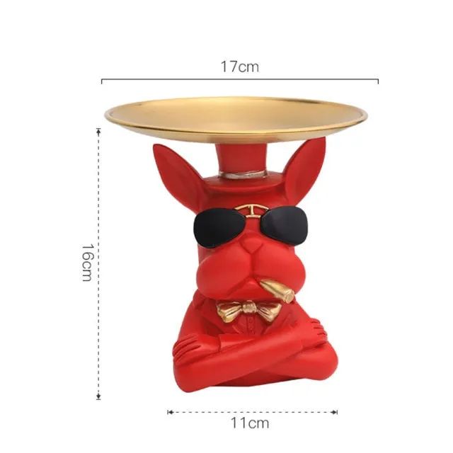 "Frenchie the waiter" Statue trays by Style's Bug