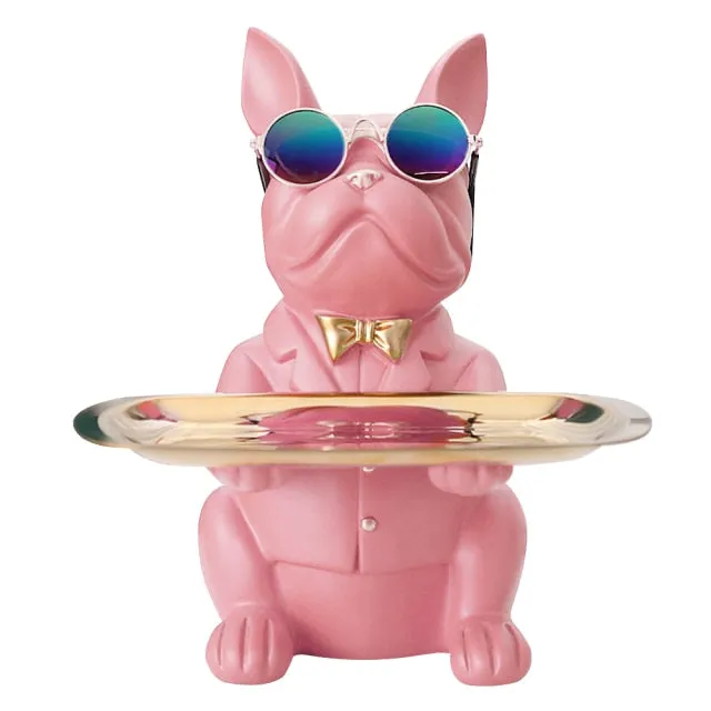 "Frenchie the waiter" Statue trays by Style's Bug