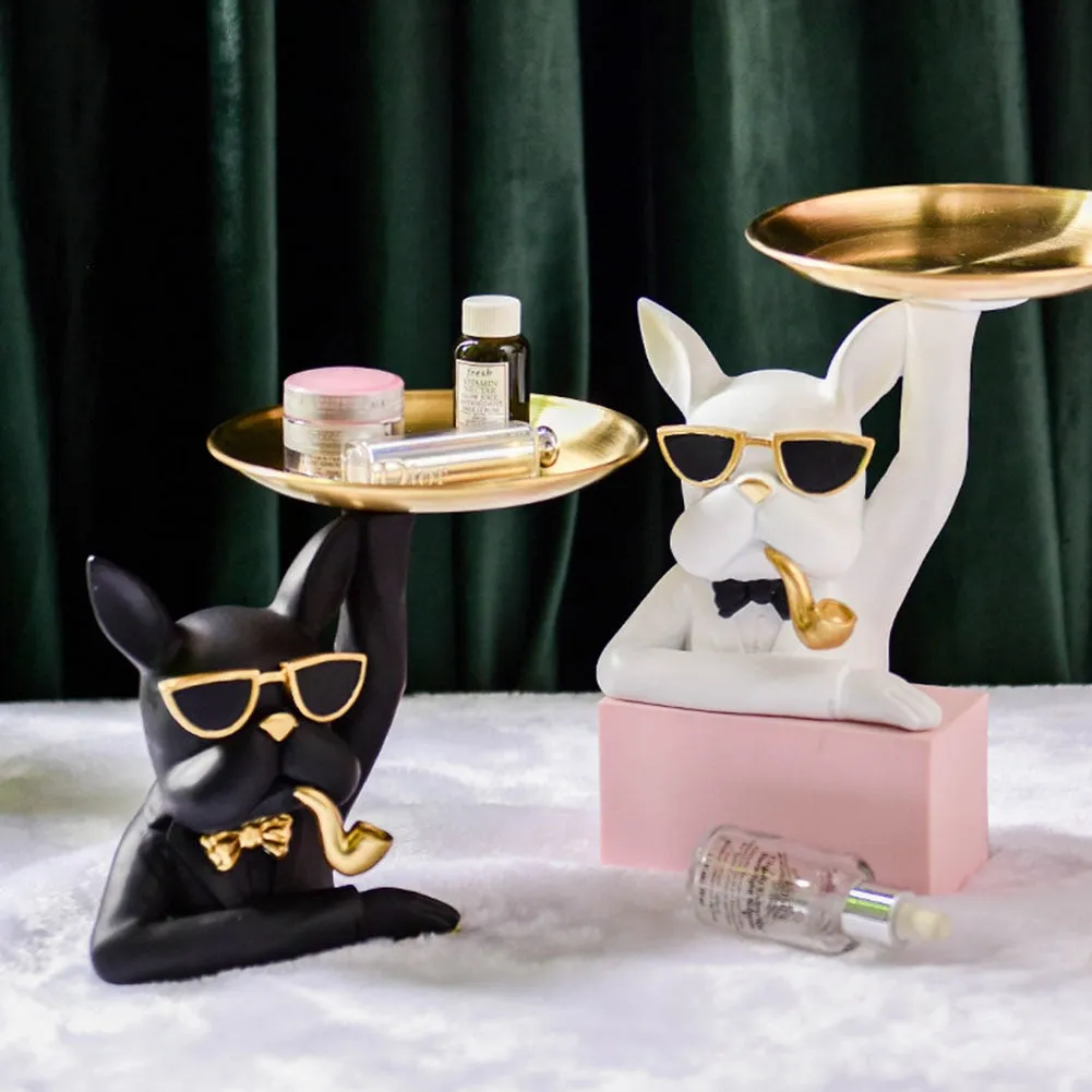 "Frenchie the waiter" Statue trays by Style's Bug