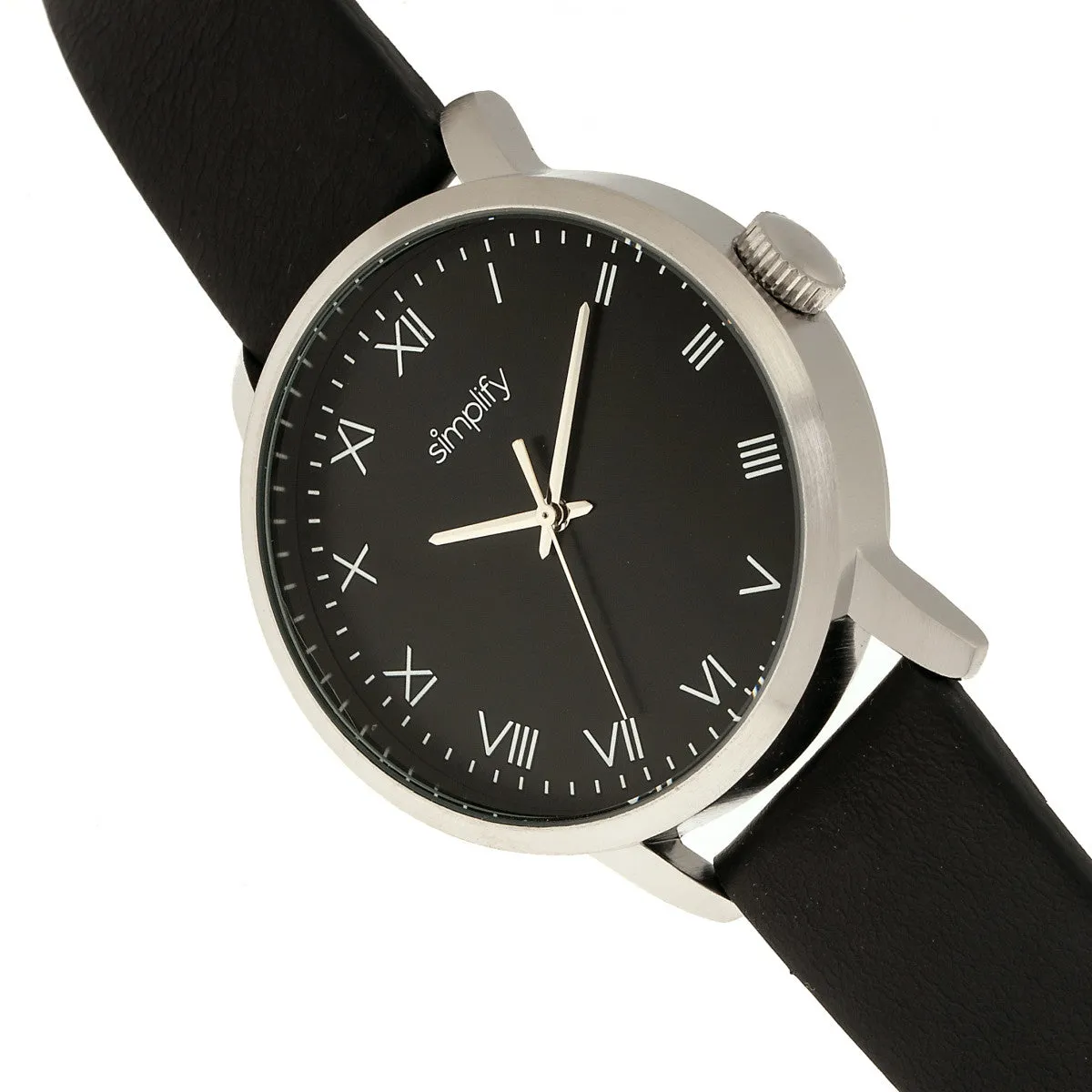 Simplify The 4200 Leather-Band Watch - Black