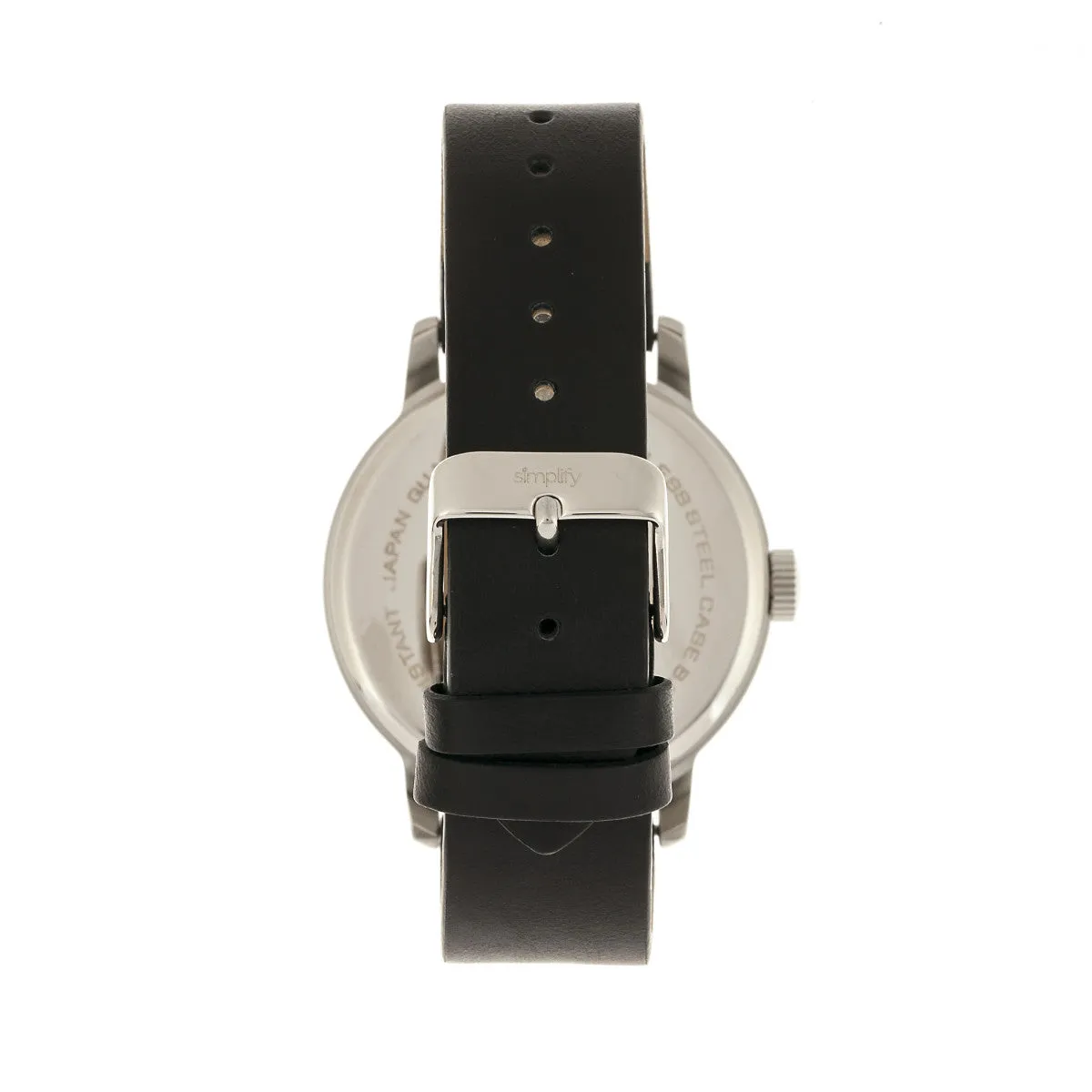 Simplify The 4200 Leather-Band Watch - Black