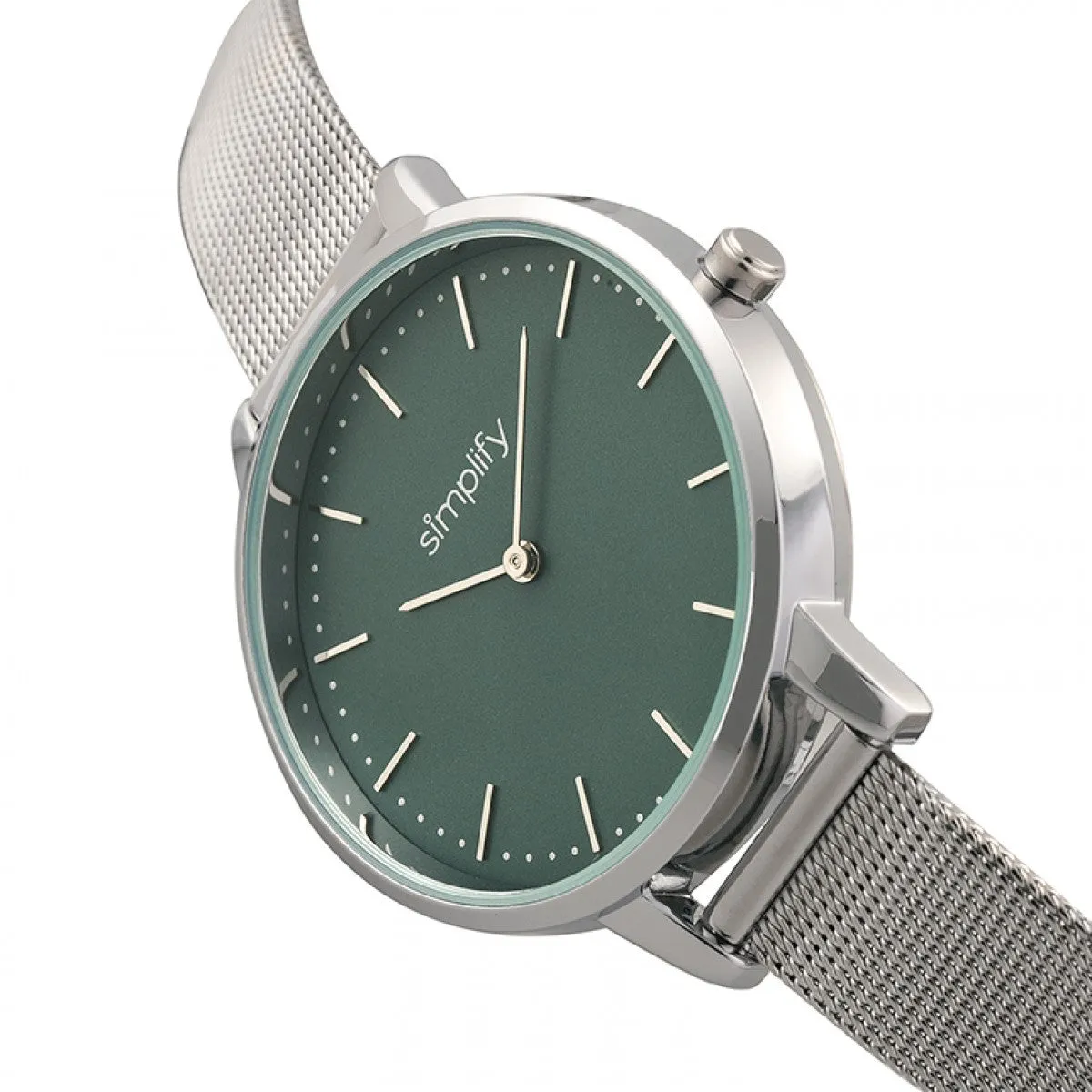 Simplify The 5800 Mesh Bracelet Watch - Silver/Teal