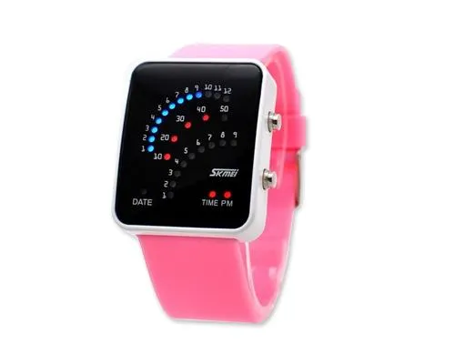 Skmei Casual Binary Digital LED Unisex Sport PU Wrist Watch 0890