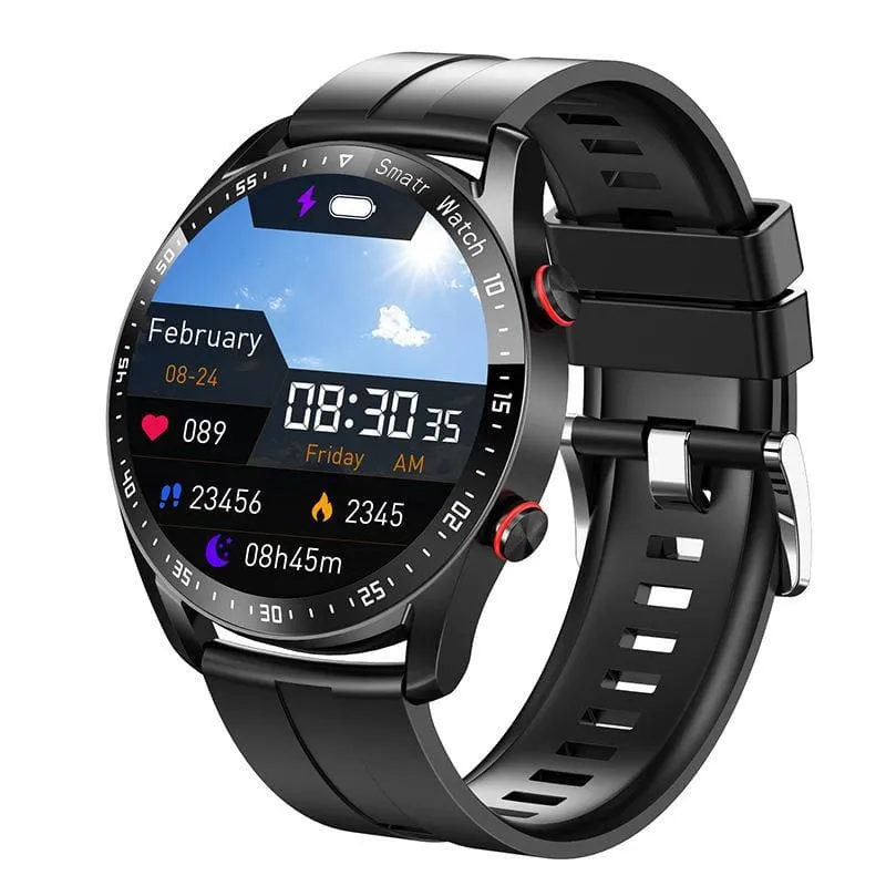 Sleek Stainless Steel Smart Watch Ecg Ppg with Large Bluetooth Screen