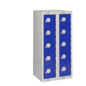 Ten Door Personal Effects Locker Blue Camlock - HR531