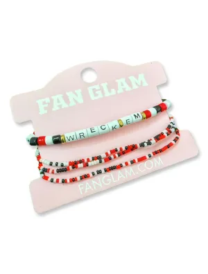 Texas Tech "Wreck'Em Tech" Enamel Word Wrap Friendship Bracelet Stack