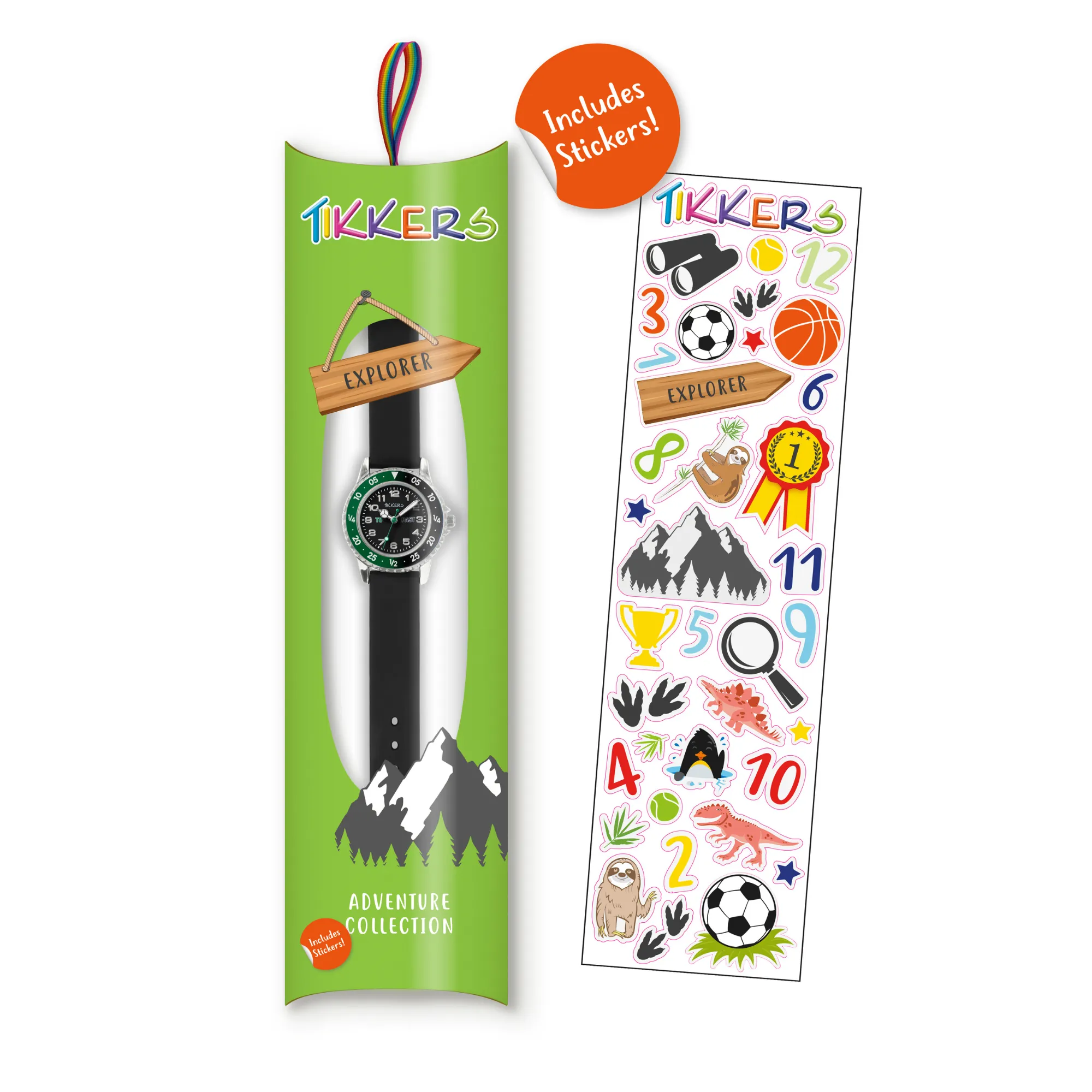 Tikkers Time Teacher Green & Black Silicone Watch TK0139