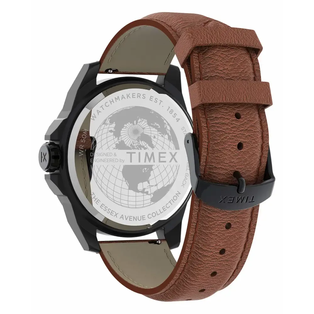 TIMEX 3 Hands Men's Analog Grey Dial Coloured Quartz Watch, Octogonal Dial with 44 mm Case Width - TW2U82200UJ