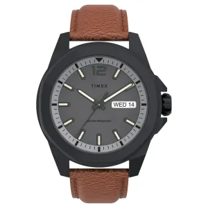 TIMEX 3 Hands Men's Analog Grey Dial Coloured Quartz Watch, Octogonal Dial with 44 mm Case Width - TW2U82200UJ