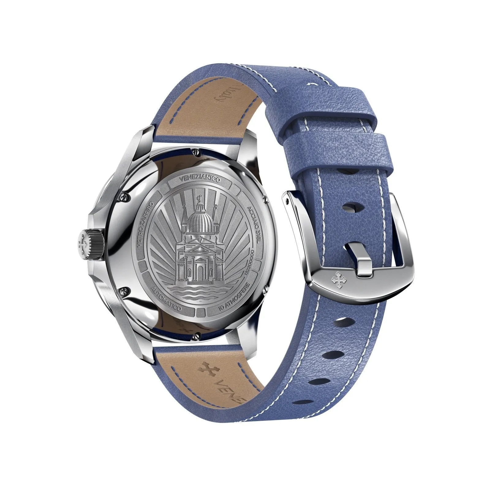 Venezianico Automatic Watch Redentore Riserva di Carica Blue Leather 1321502