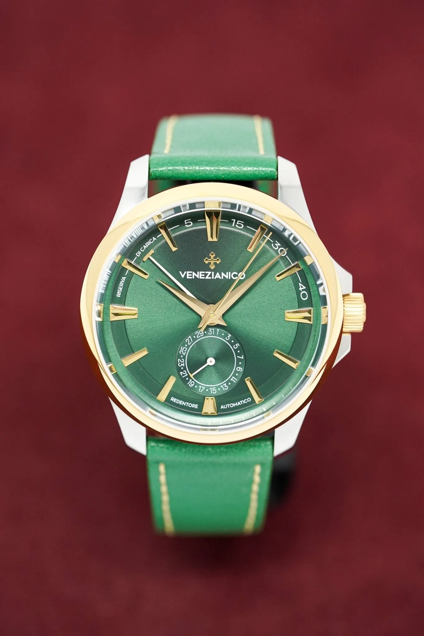 Venezianico Automatic Watch Redentore Riserva di Carica Green Leather 1321501