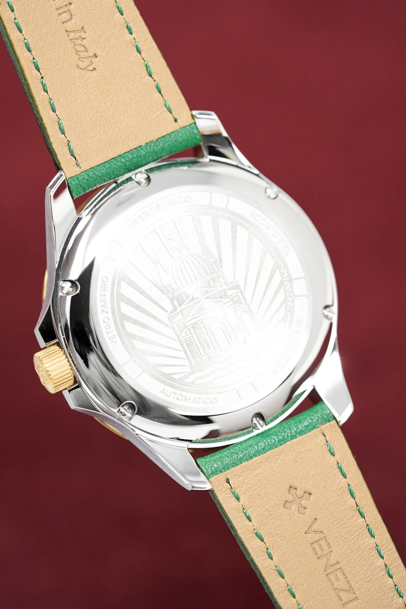 Venezianico Automatic Watch Redentore Riserva di Carica Green Leather 1321501