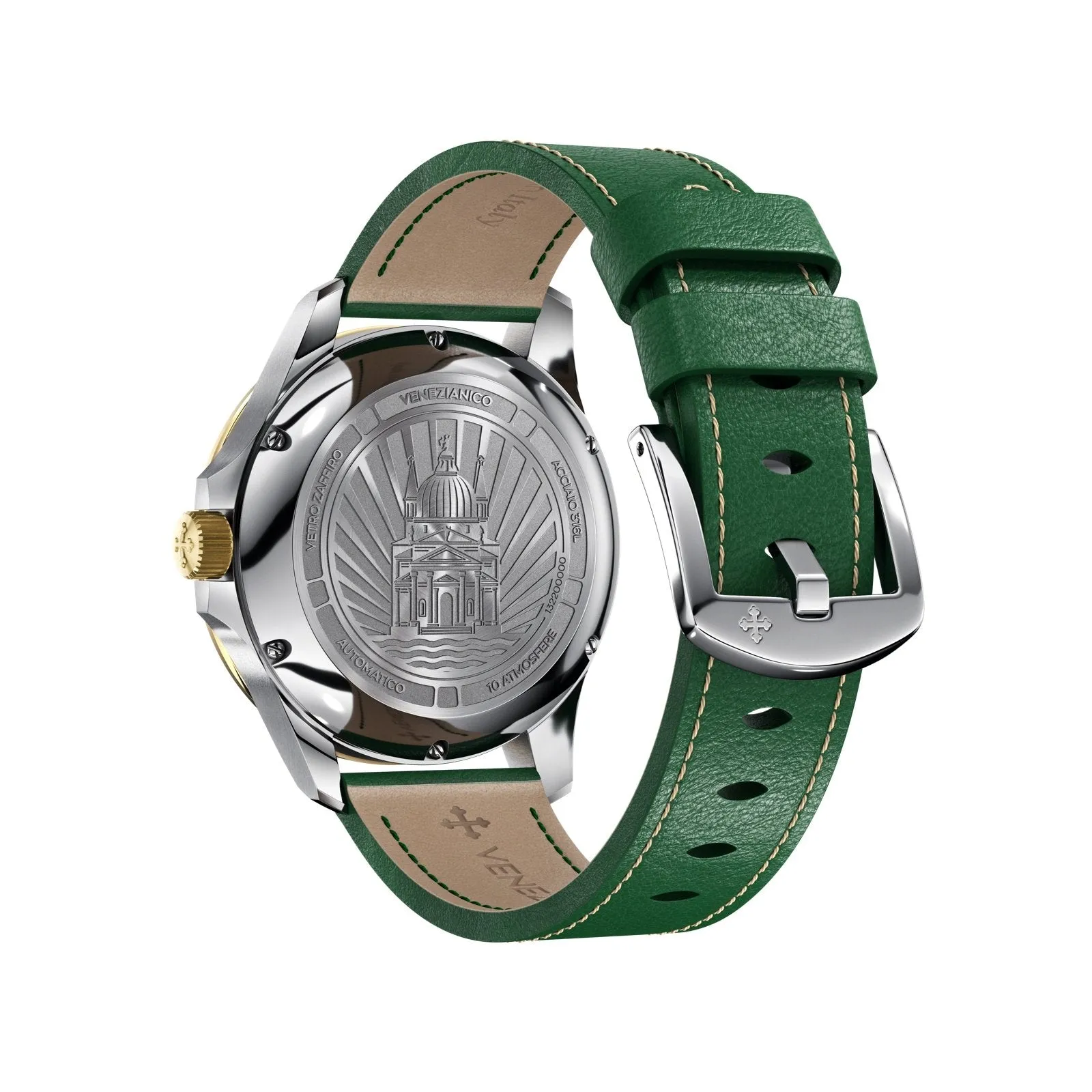 Venezianico Automatic Watch Redentore Riserva di Carica Green Leather 1321501