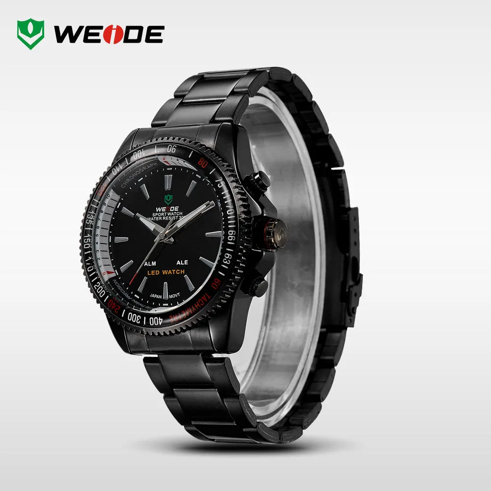 WEIDE Men Sports Military Watch Male Quartz Analog LED Digital 24hour Dispatch Waterproof Multifunction Mens Wristwatches