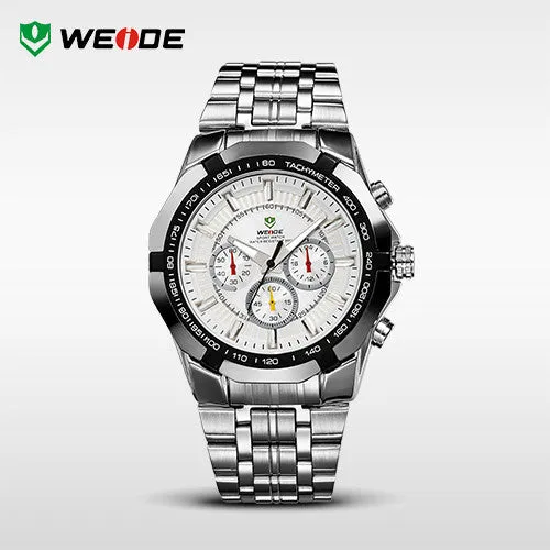 WEIDE Men's Sports Watches Military Full Steel Quartz Luxury Famous Brand Men Watch New 30 Meters Waterproof Wristwatch