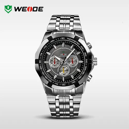 WEIDE Men's Sports Watches Military Full Steel Quartz Luxury Famous Brand Men Watch New 30 Meters Waterproof Wristwatch